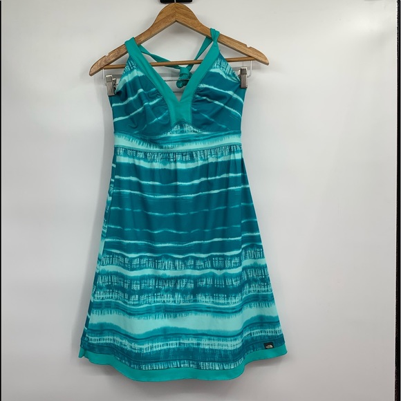 The North Face woman's Echo Lake athletic halter dress turquoise size small - Picture 2 of 7